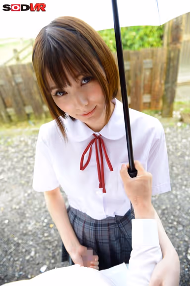 [VR] Intimate Shared Umbrella VR. After Sharing An Umbrella With Your Girlfriend On The Way Home From School, Your Clothes Are Totally Soaked And Things Turn Into An Outdoors Sex Session... 70 Minutes Of Exhilarating Action Before The Bus Arrives! Miho Sakazaki gallery
