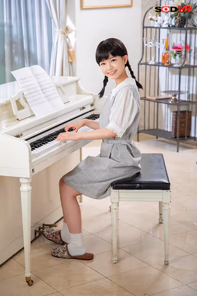 [VR] New Angle! Ground View VR, *-chan From Class 3-2 "I Wuv U" Holding Young S*****t During Creampie After Piano Lesson gallery