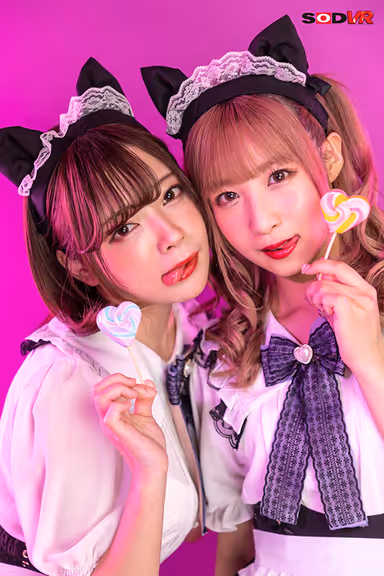 [VR] Pouty Threesome VR. Was Fingering Mio-chan During Business Hours At The Maid Cafe When Noa-chan Caught Us! They Both Love Me A Ton And Get A Pouty Attitude While They Fight Over Me. Their Pussies Drip As They Lust Over Me For Pleasure All At Once For A Threesome. gallery