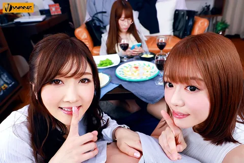 My 2 Lady Bosses Are Nanpa-ing Me At The Party, From The Front! From The Back! They're Getting Their Slut On!! She'll Tweak My Cock From The Front, While Licking My Ears And Hitting Me With Dirty Talk And Wrapping Her Body Around Me From Behind! The Series' Strongest And Horniest Squirting Spectacular Combination In A Reverse Threesome VR Experience!! gallery