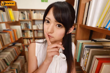[VR] If You Make A Sound, You're Dead Meat!! Your Girlfriend Is Right Nearby... You're In A Quiet Library, And This Intellectual Barely Legal In Glasses Is Launching A Slut Fuck On You In This VR Video Mitsuki Nagisa gallery